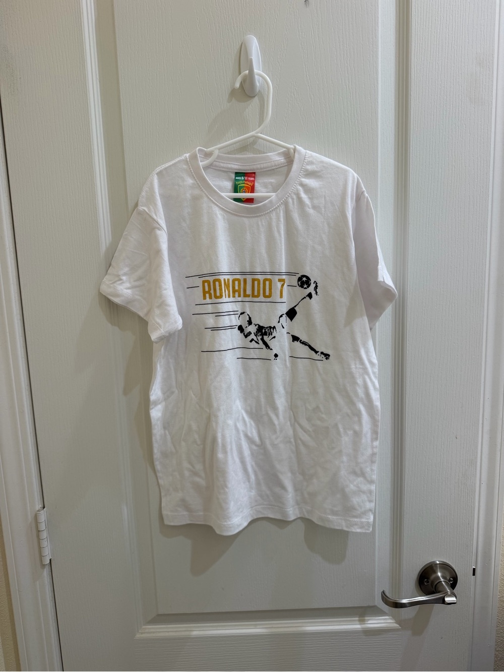 White Kids Soccer Graphic Tee - Ronaldo 7